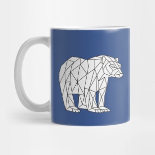 Low Poly Bear Outline on white Mug